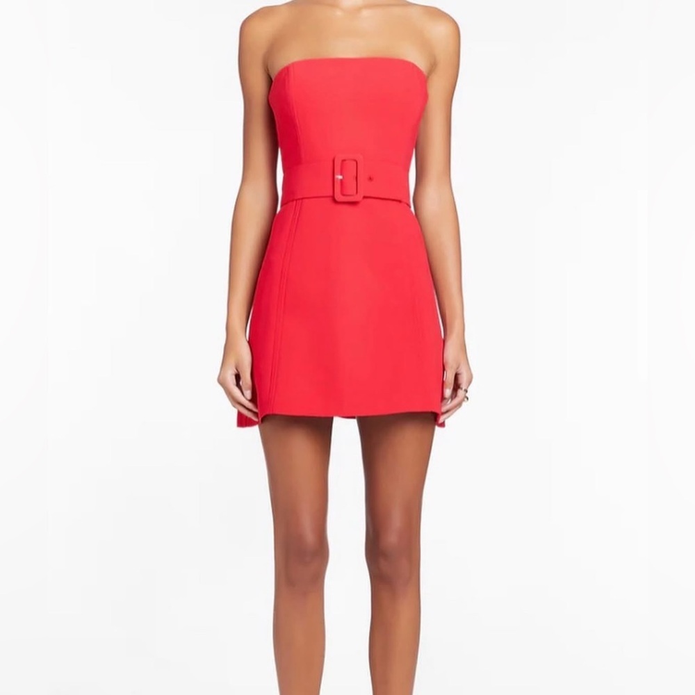 NWT Amanda Uprichard Fae strapless mini dress crimson red xs